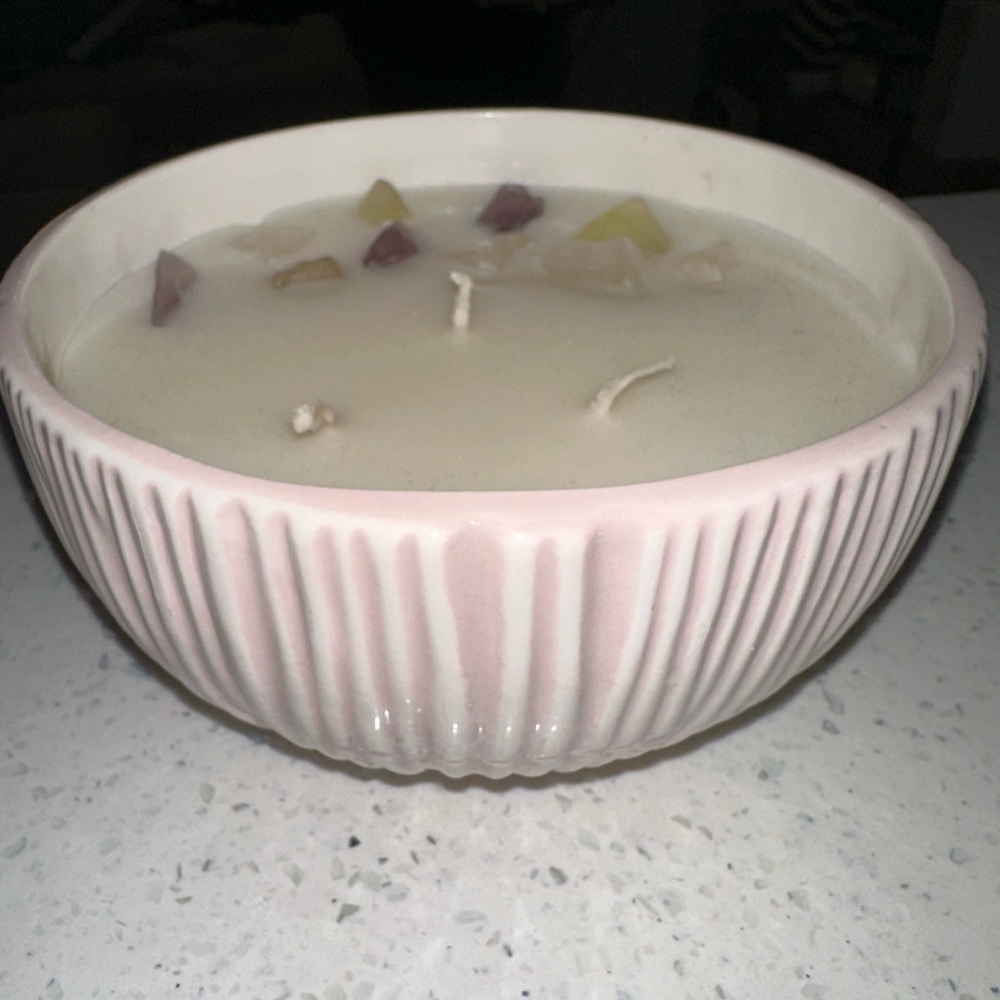 Anthropologie Candle with Marbled Stones